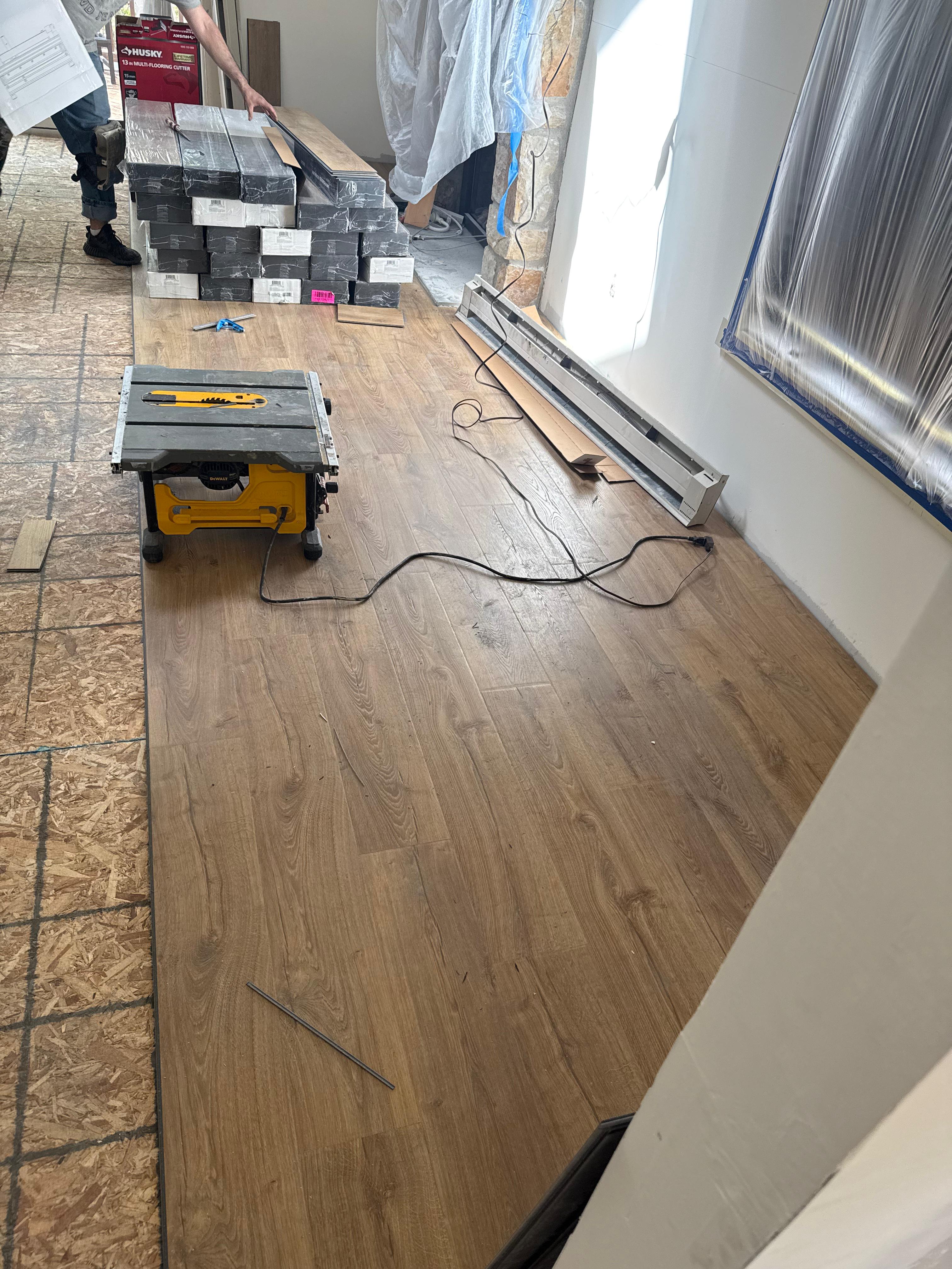 Laminate flooring installation