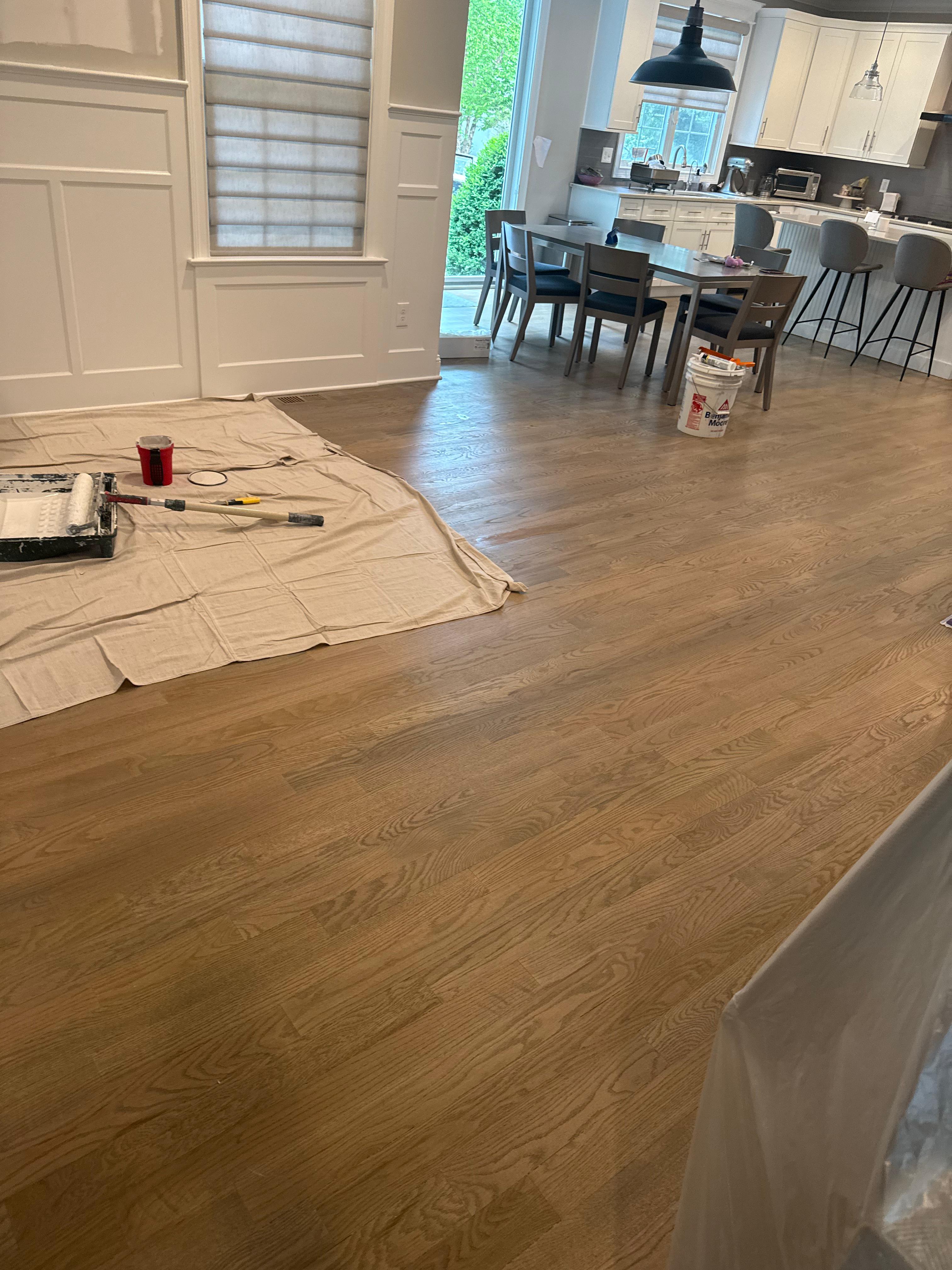 Finished hardwood floor by Reliable Construction