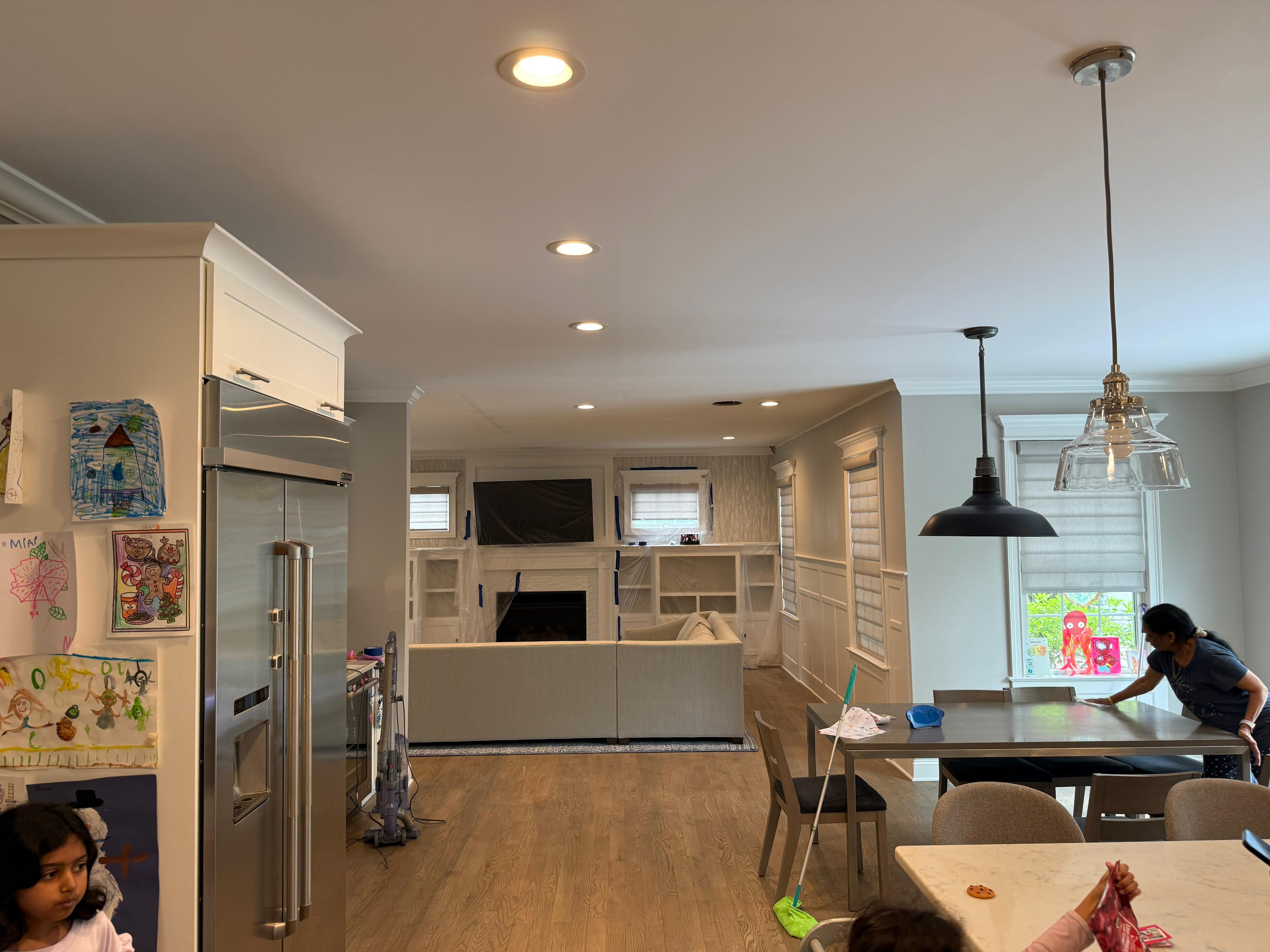 Finished open-plan kitchen floor